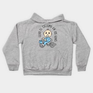 Llevo el cliclismo en los genes (versión niño). Kids Hoodie